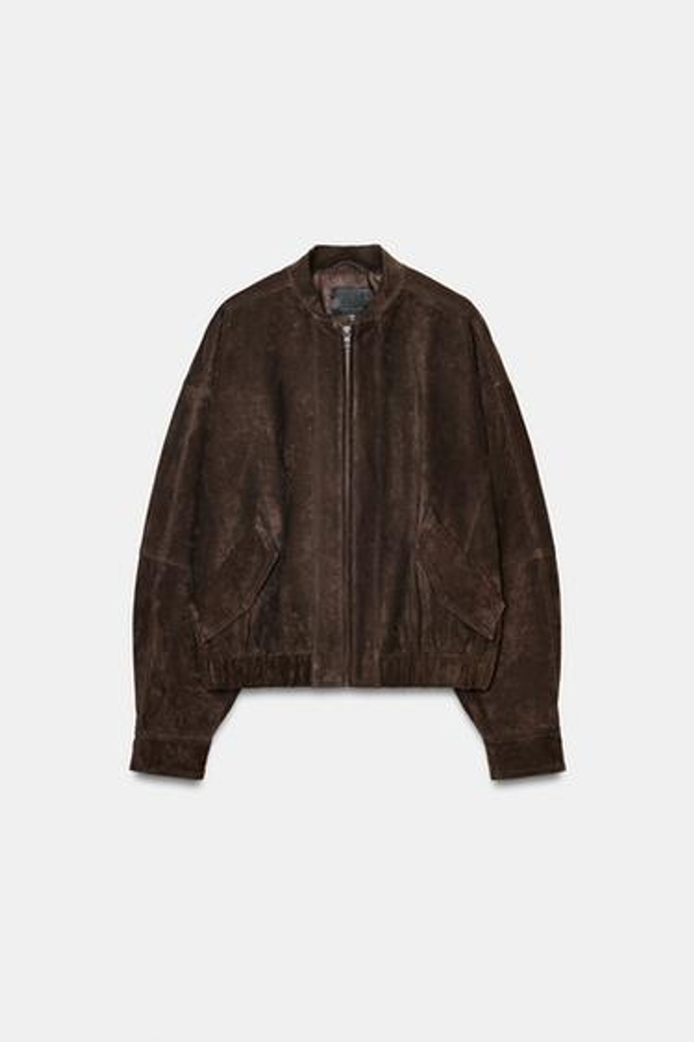 100% замша кожаная бомбер куртка - ZARA