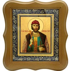 Михаил Тверской Святой благоверный князь. Икона на холсте.