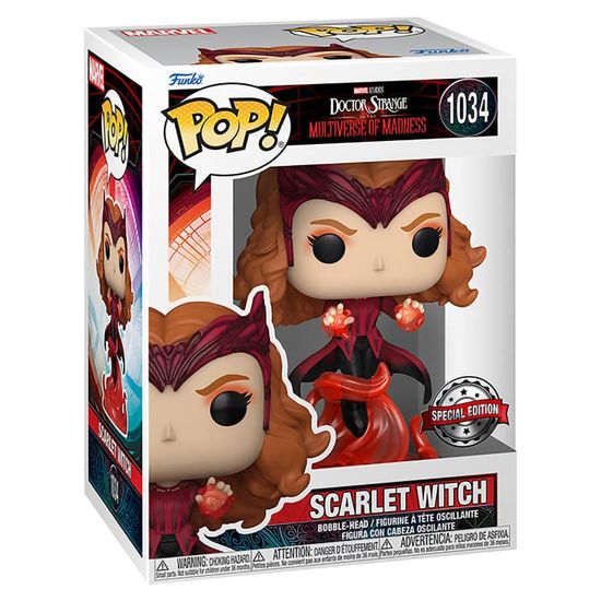Фигурка Funko POP! Bobble Marvel Doctor Strange in the MoM Scarlet Witch (Exc) (1034) 62816 / Фигурка Фанко ПОП! по мотивам фильма "Доктор Стрэндж: В мультивселенной безумия", Алая ведьма