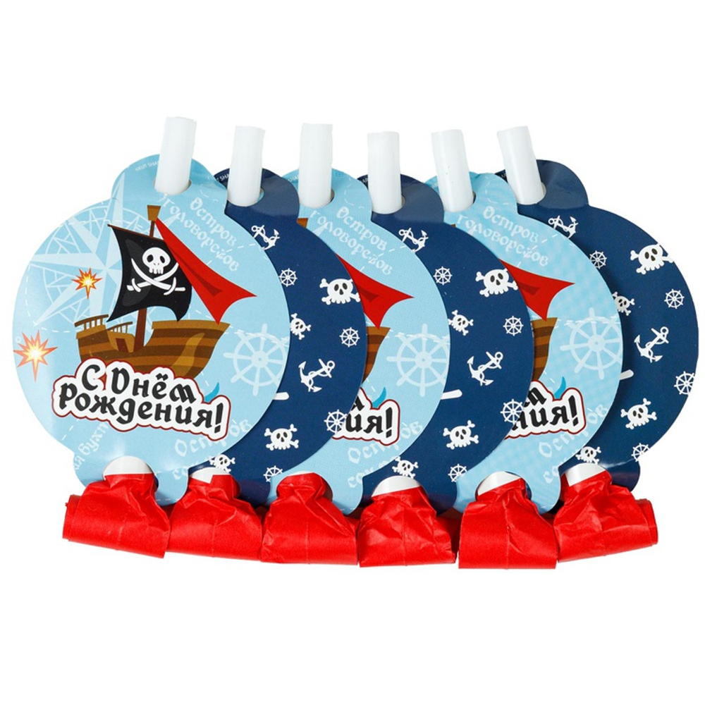 Язык-гудок с карт С ДР Пират Остров 6шт