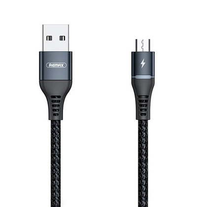Кабель 1m USB/Micro 2.4A RC-152m Colorful Light Remax black