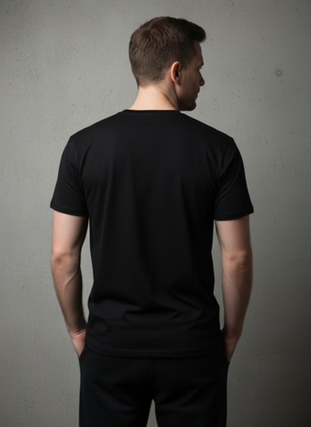 Футболка спортивная хлопковая мужская черная LEGENDA Хоккеисты красные