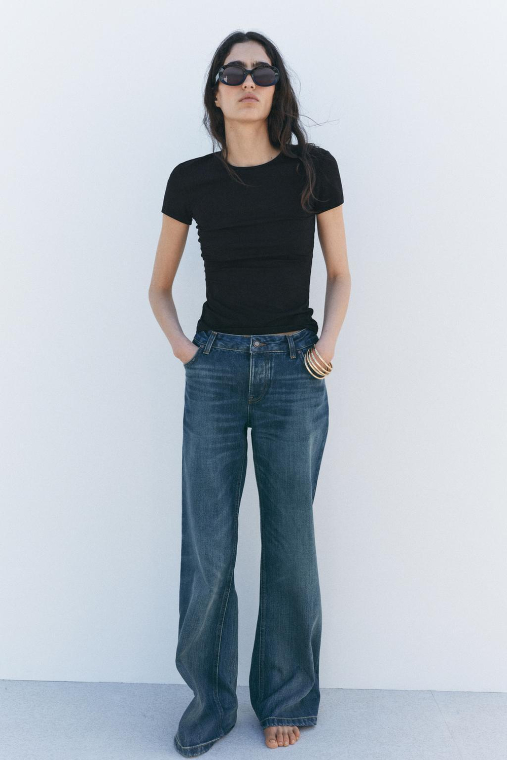 Джинсы boot-cut full length с низкой посадкой — zw collection