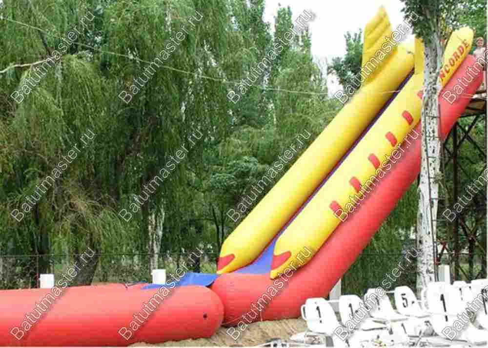 Водная горка «Самолет 2» для вышки (опоры), 15×2,5×8 м