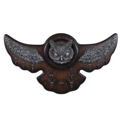 Вешалка настенная Bubo Орех Оберджин Античное Серебро