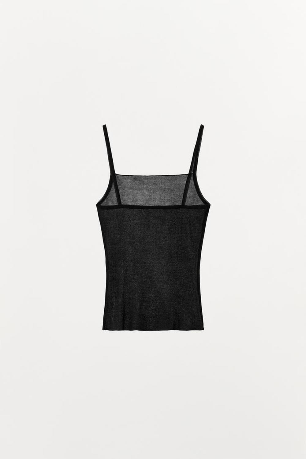 ZARA ТОП НА БРЕТЕЛЯХ SOFT, ЧЕРНЫЙ