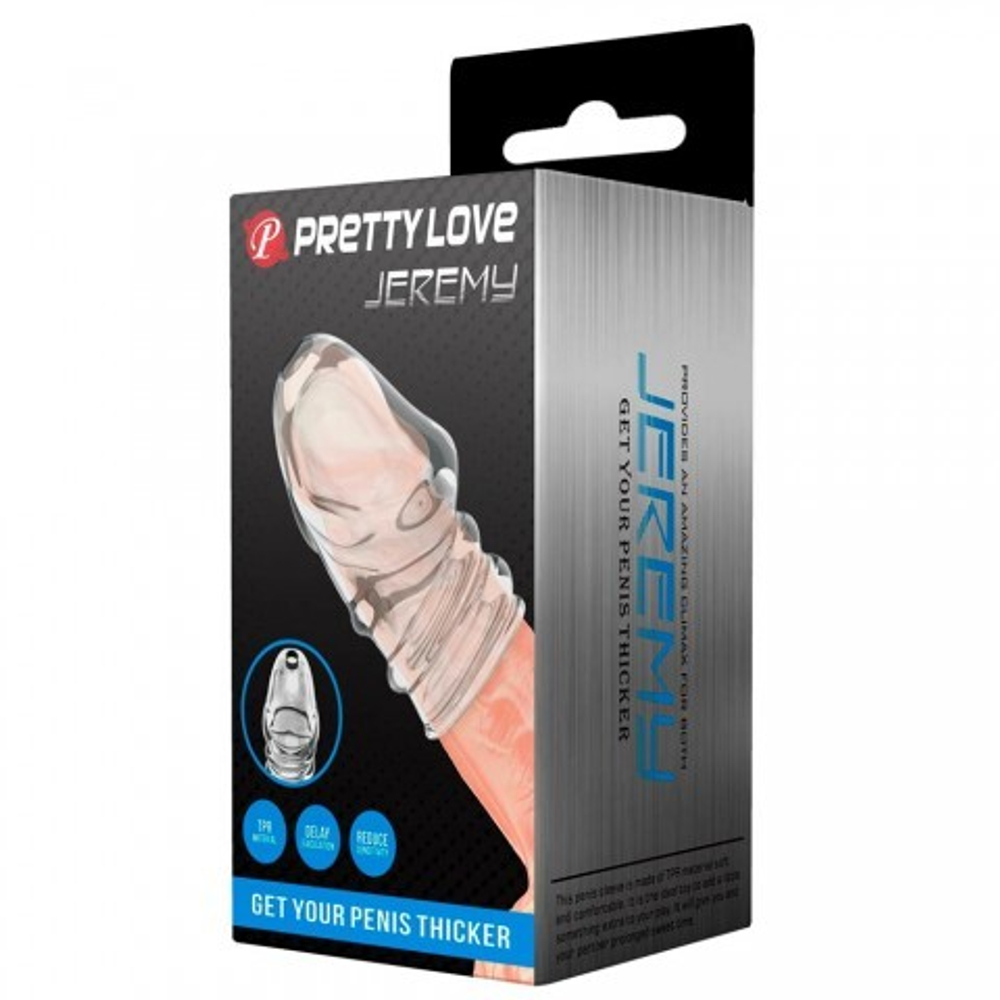 Насадка на головку пениса Jeremy, прозрачная