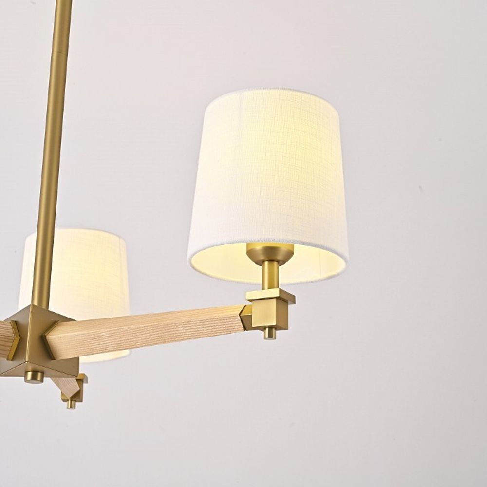 Люстра на штанге Imperiumloft Jorgenson White/Light wood STAVRA01