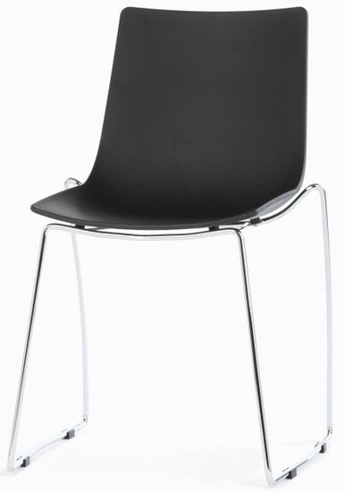 Стул Cafeteria ножки металл, сиденье черный пластик