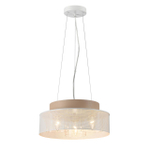 6599/3C MODERNI LN25 156 белый/белый, бежевый металл, эко кожа/металл, стекло Подвесной светильник Е27 3*60W 220V BASALTO