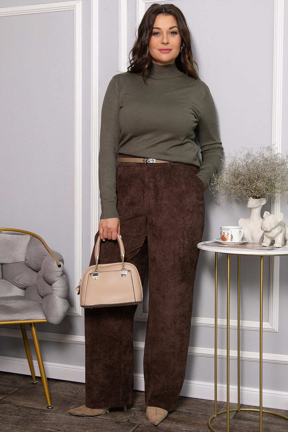 Брюки вельветовые Брауни (коричневые) Б14442-25М LT Collection