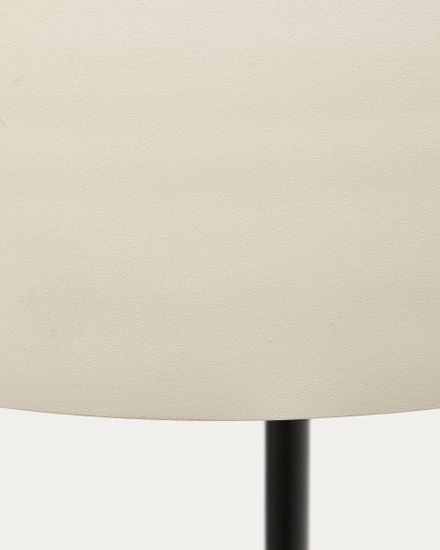 Черный металлический торшер Nibla с абажуром с эффектом белой глины