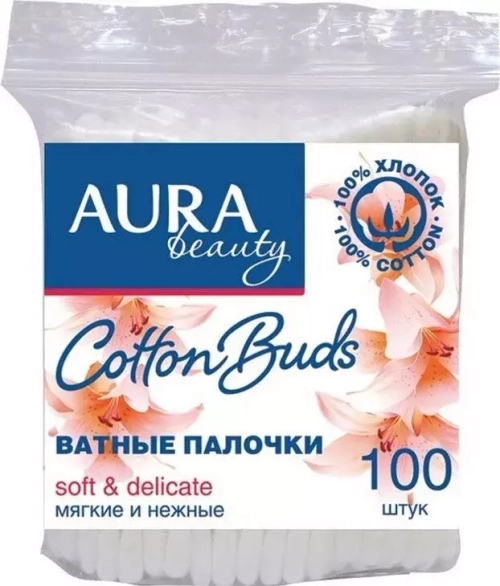 Палочки ватные AURA