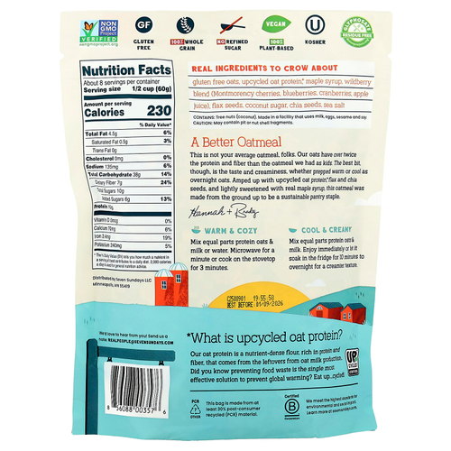 Seven Sundays, Протеиновый овес с льном и чиа, лесные ягоды, 454 г (16 унций)