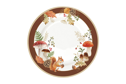 Набор десертных тарелок 4шт 19см Easy Life Autumn Breeze Белка и грибы Микс белая