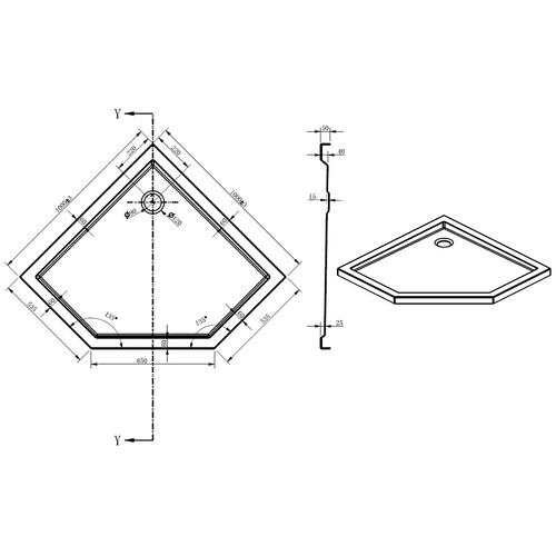 Поддон акриловый Loranto 100х100х5 в комплекте с сифоном (CS-22113-100)