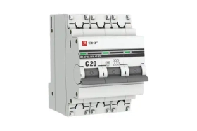 Автоматический выключатель EKF mcb4763-3-20C-pro, 3 полюса, 20 A, тип C, 4,5 kA