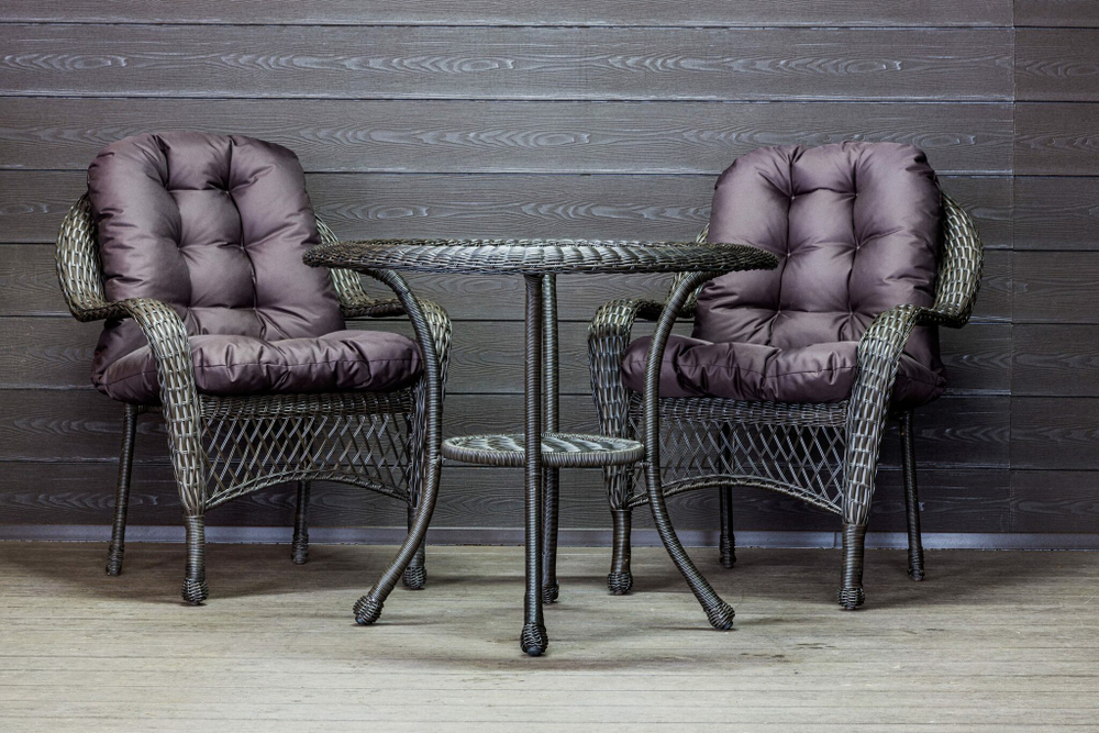 Садовый комплект из искусственного ротанга Мэдисон НЬЮ (Medison NEW) стол круглый D90 + 2 кресла с подушками на сиденье и спинку