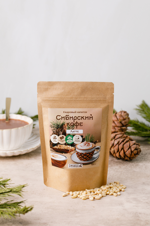 Напиток кедровый Сибирский кофе ЛАТТЕ / 150 г / дой-пак / Сам бы ел