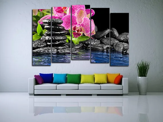 Модульная картина "Цветы в воде"