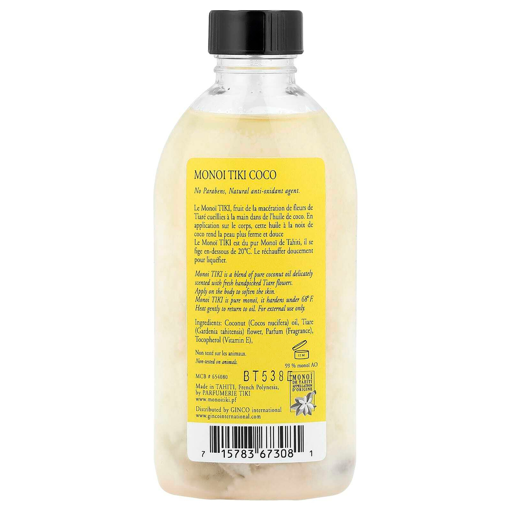 Monoi Tiare Tahiti, Monoi Tiki Tahiti®, кокосовое масло, кокос, 120 мл (4 жидк. унции)