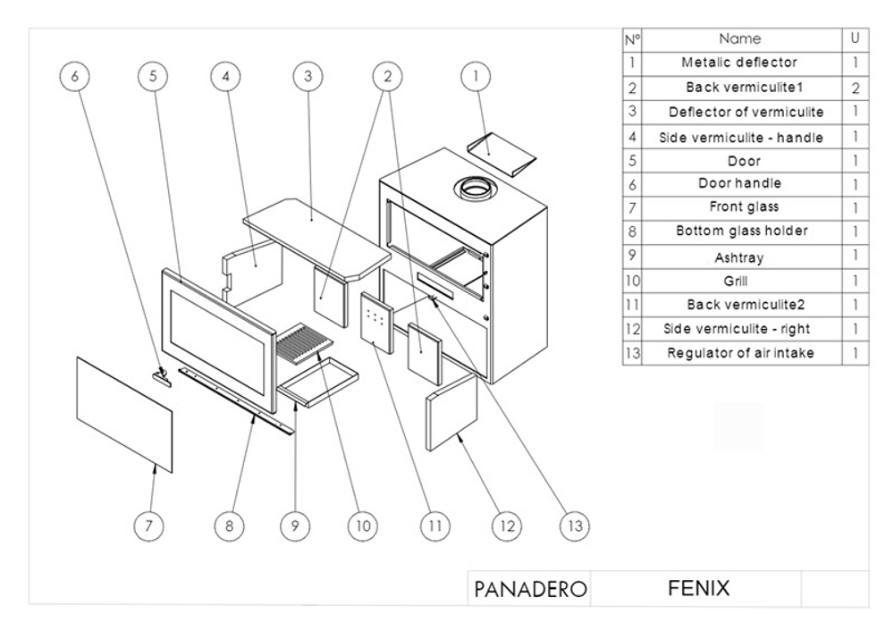 Печь-камин PANADERO Fenix