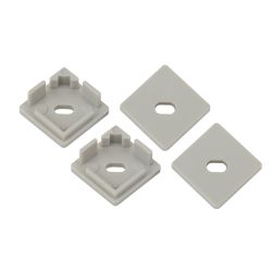 Набор заглушек ЭРА 1616S-3B для профиля CAB280, 4 сквозные квадратные | Профили для светодиодных лент