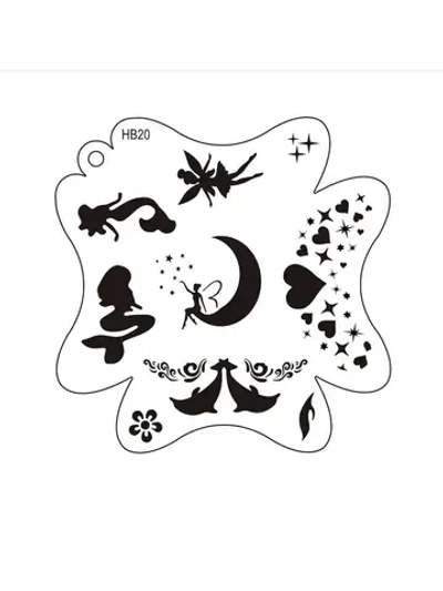 Набор трафаретов для аквагрима для девочек 20