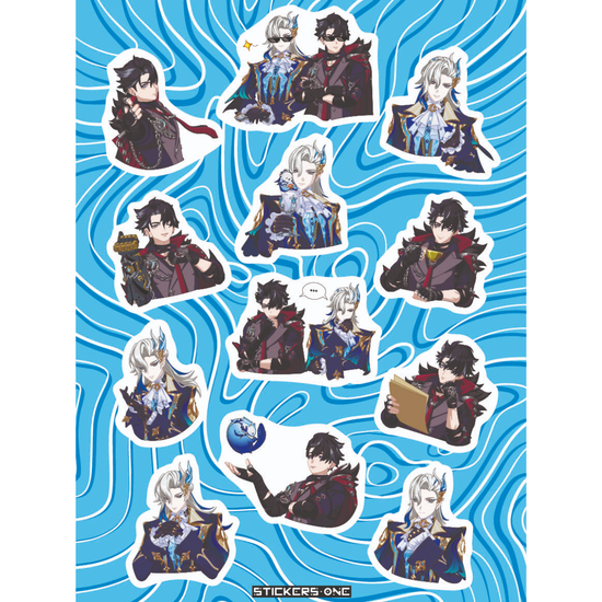 Стикерпак Genshin Impact Ризли и Нёвиллет