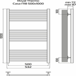Полотенцесушитель Royal Thermo Casa П18 500х1000 черный