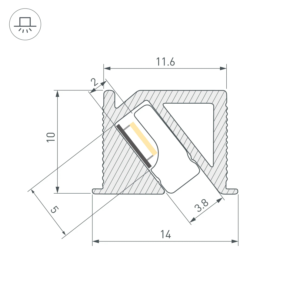 Профиль SL-BEVEL-H10-F14-2000 ANOD OLIVE GREY (Arlight, Алюминий) 038200