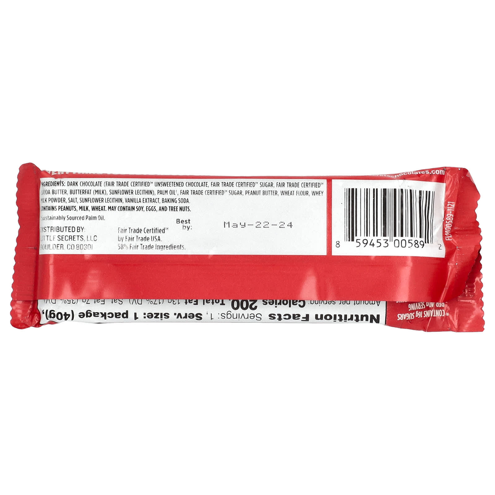 Little Secrets, хрустящие вафли в темном шоколаде, крем с арахисовой пастой, 40 г (1,4 унции)