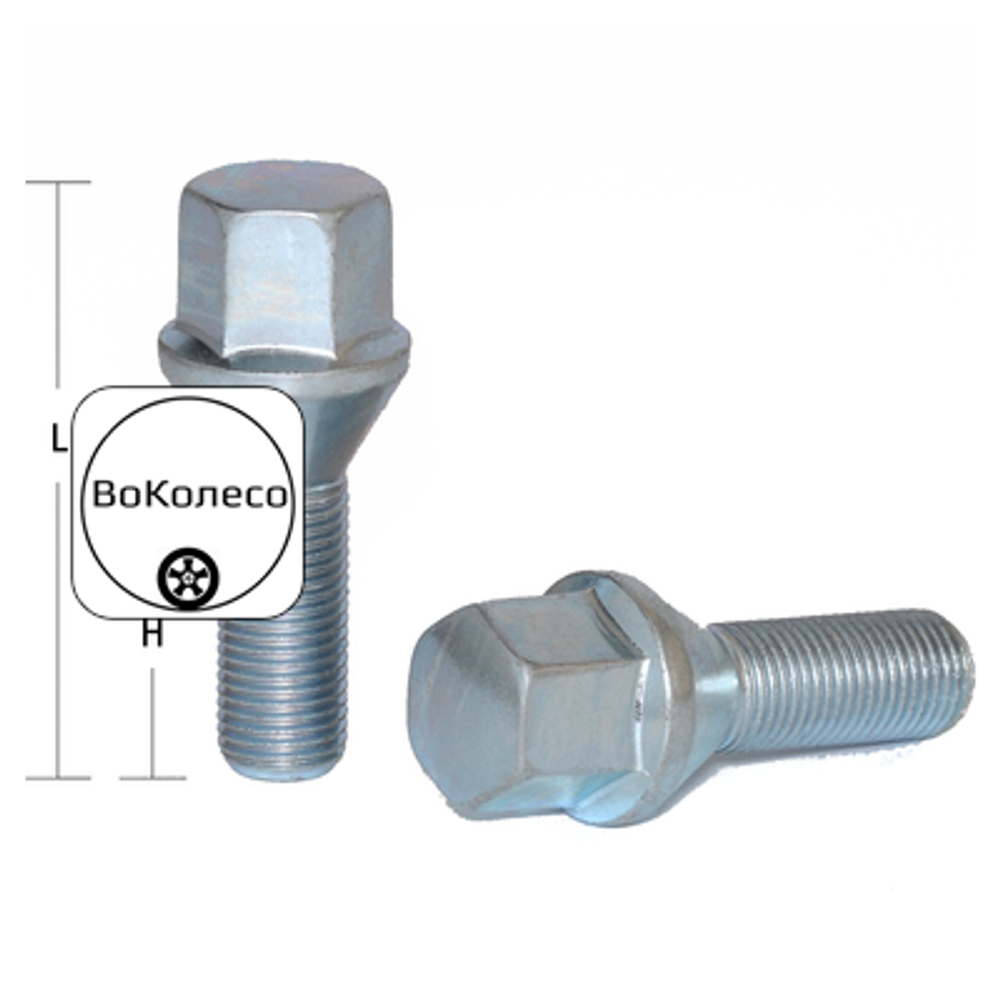 Болт M14x1,25 (53/ 28) hex17 конус цинк S-966-08