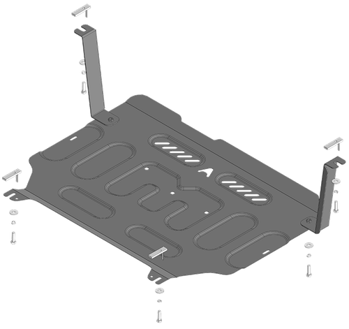 Стандартная Защита картера Двигателя, КПП. 1,5 мм, Сталь. для Geely Emgrand 2022-н.в. АвтоСтандарт.54204