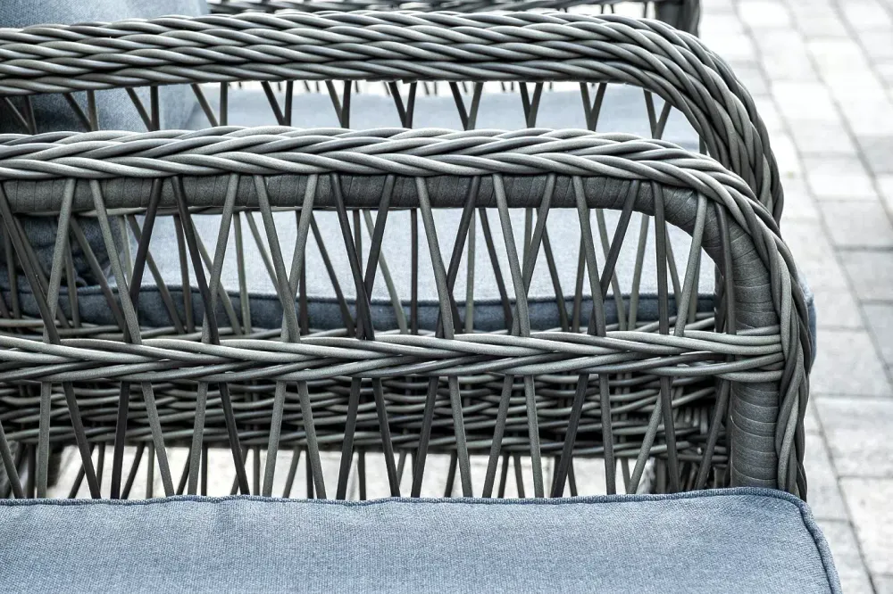 "Цесена" обеденная группа плетеная из искусственного ротанга, цвет графит