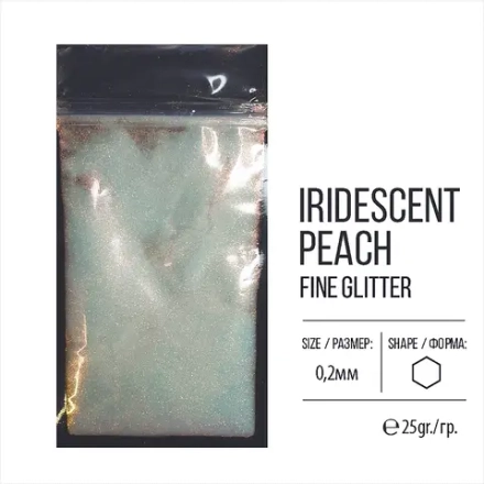 Глиттер мелкий Iridescent peach, 25г глиттер с эффектом цветового перелива