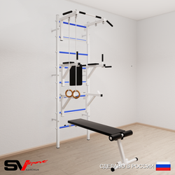 Шведская стенка Sv Sport усиленная 691 (Турник стандарт/Брусья/Стойка/Скамья/Кольца)