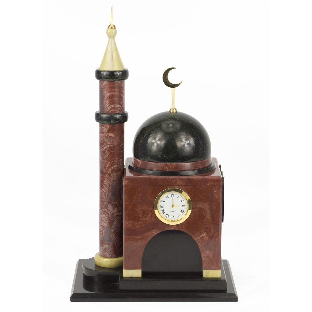 Часы "Мечеть" малая лемезит долерит 200х150х345 мм 5500 гр. R117891