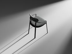 Стул Ror, Round, велюр, черный/серый