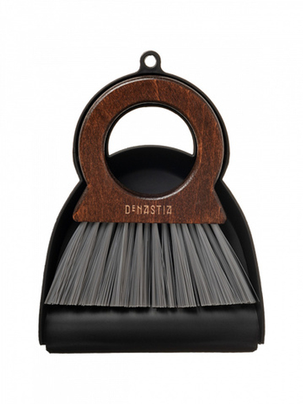 Щётка с совком DeNASTIA Dark wood 19x14,5x4,7 бук, ПП, ПЭТ коричневый/чёрный/серый