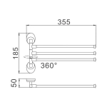 Полотенцедержатель 3-е рога HB1613 HAIBA