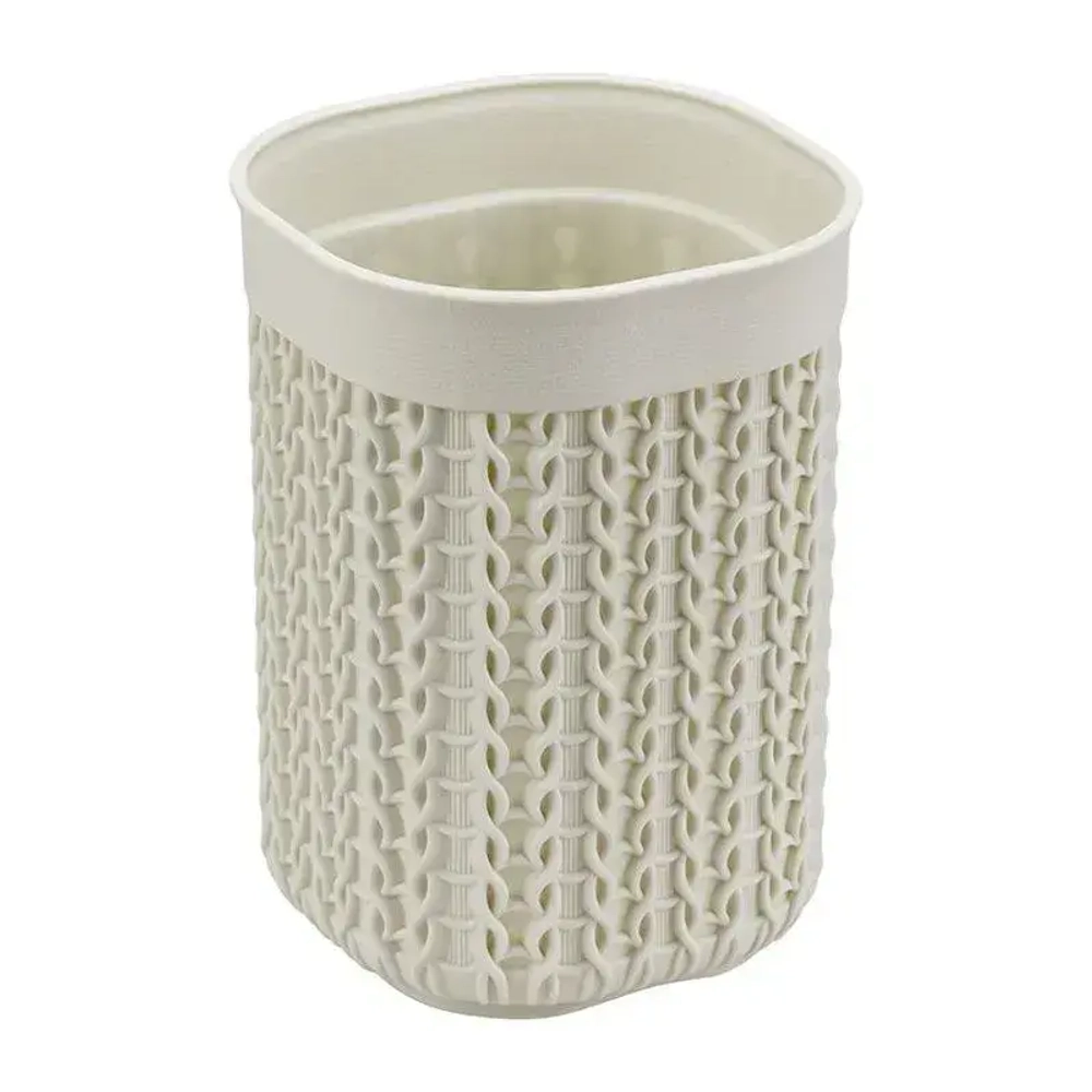 Стакан ВЯЗАНИЕ белый ротанг