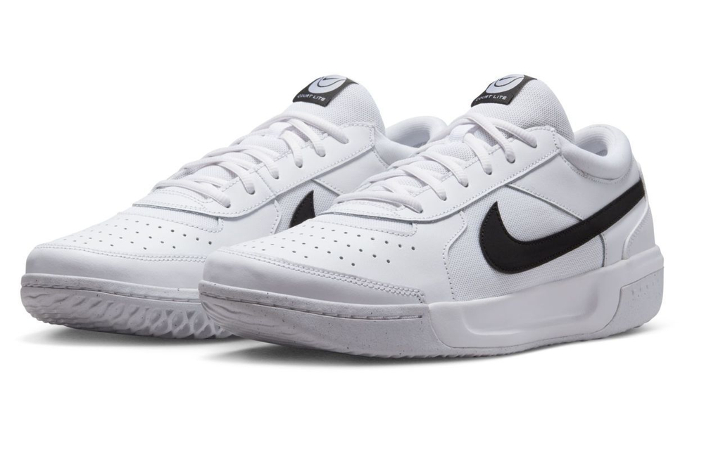Мужские кроссовки теннисные Nike Zoom Court Lite 3 HC - white/black