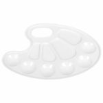 Палитра для рисования ПИФАГОР "ЭНИКИ-БЕНИКИ", белая, овальная, 10 ячеек (6 ячеек для красок и 4 для смешивания), 192352