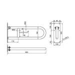 Поручень откидной 600 мм нерж. сталь NOFER 15051.60.N чёрный