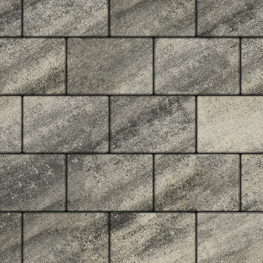 Тротуарная плитка ПРЯМОУГОЛЬНИК 300х200 мм - Листопад гладкий Антрацит