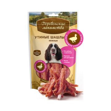 Деревенские Лакомства для собак УТИНЫЕ шашлычки нежные 90 гр