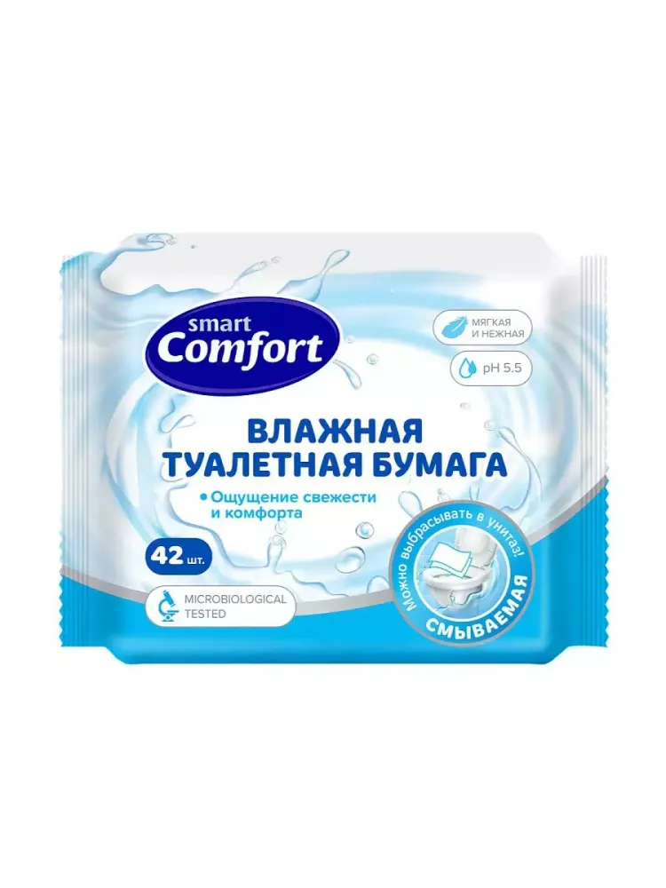 COMFORT SMART №42 NEW влажная туалетная бумага *45