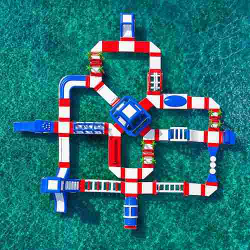 Надувной аквапарк на воде «Морские развлечения 2», 50×35×4 м