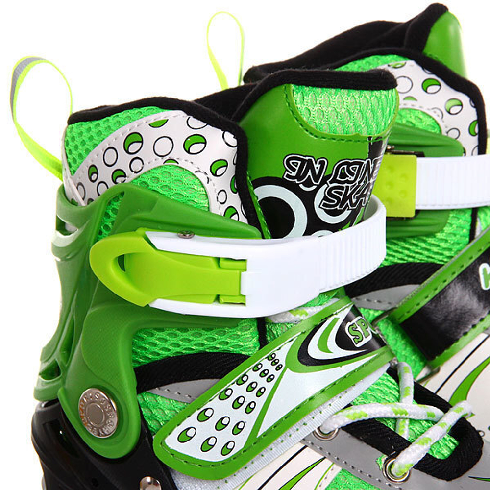 Коньки роликовые раздвижные Happy Star 88-5C зеленые р-р S (29-33,колеса PVC)